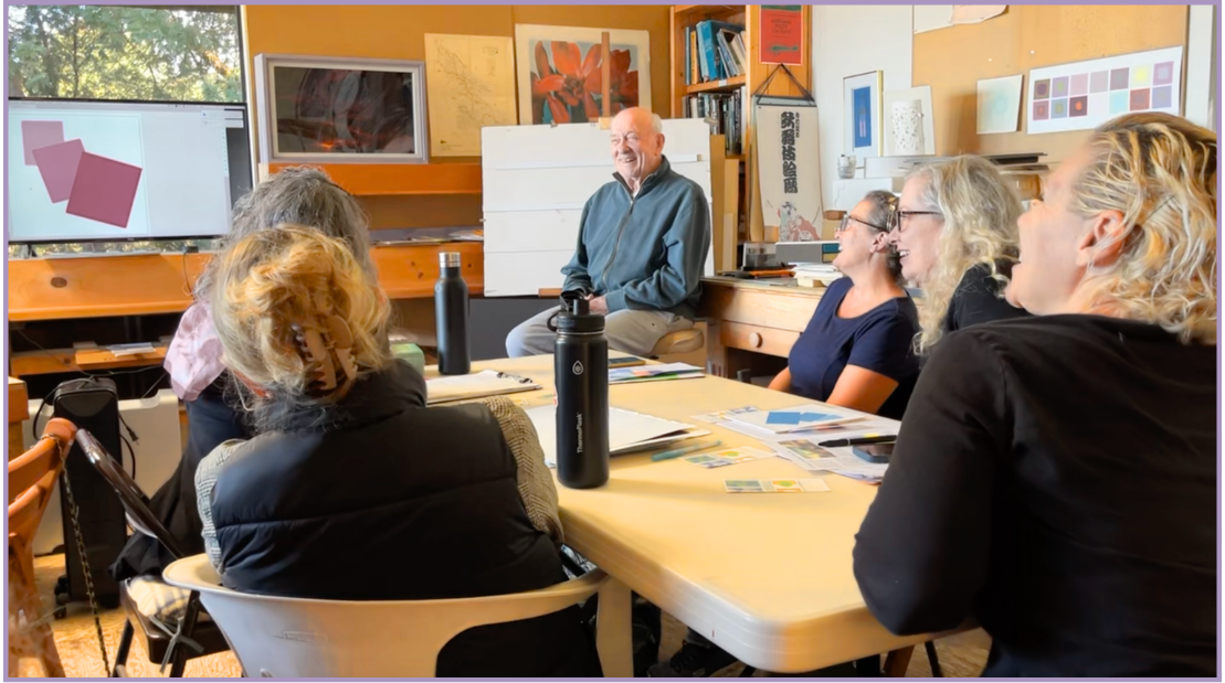 Dick Nelson teaching a color class, 2024